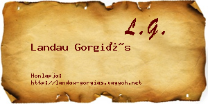 Landau Gorgiás névjegykártya